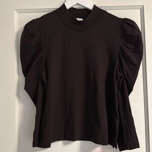Cuyana brown puff sleeved shirt